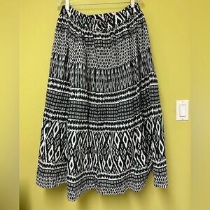 Sundance Black and White Geometric Maxi Skirt